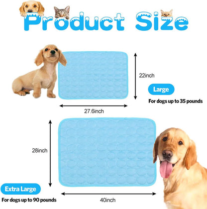 Dog Cooling Mat Pet Cooling Pads Dogs & Cats Pet Cooling Blanket for Outdoor Car Seats Beds (Blue, 28IN * 40IN)